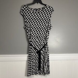 George Black and White Patterned Midi Dress